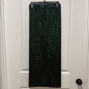Boss Dark Green Sequin Pencil Skirt